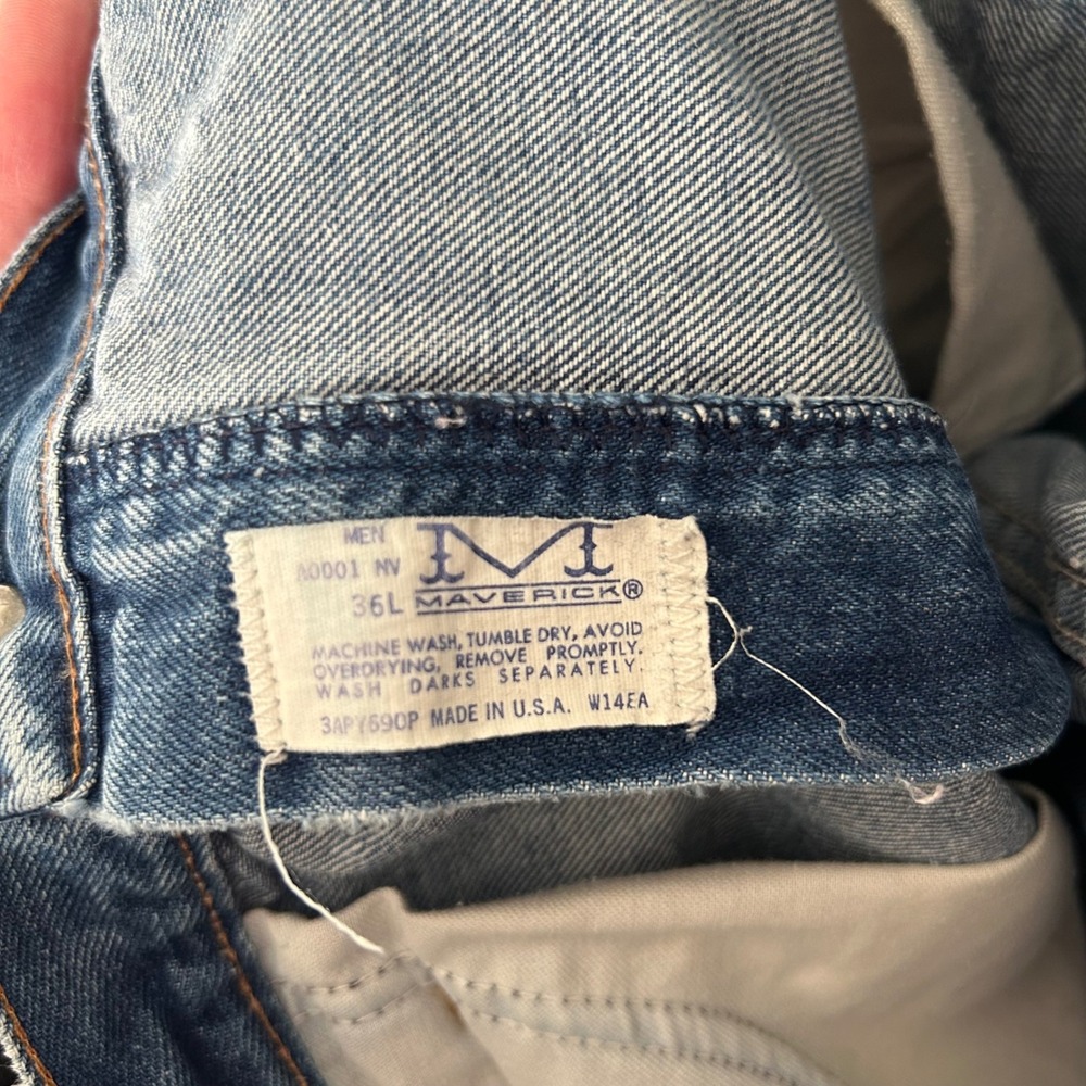 Vintage Maverick Straight Leg Jean Mens Size 36L 32x32 - Picture 6 of 6